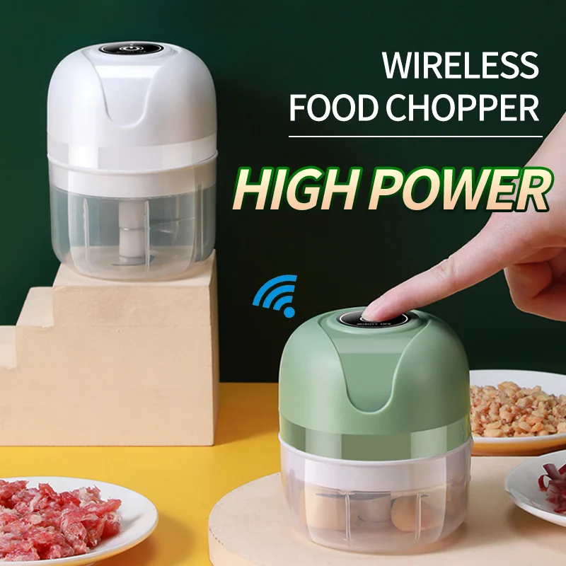 

Electric Food Garlic Masher Mini Vegetable Chopper Chili Meat Ginger Masher Machine USB Charging Blenders Kitchen Gadgets
