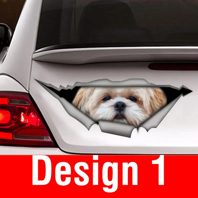 

Shih tzu car sticker , dog car decal, shih tzu decal, car decoration, pet decal