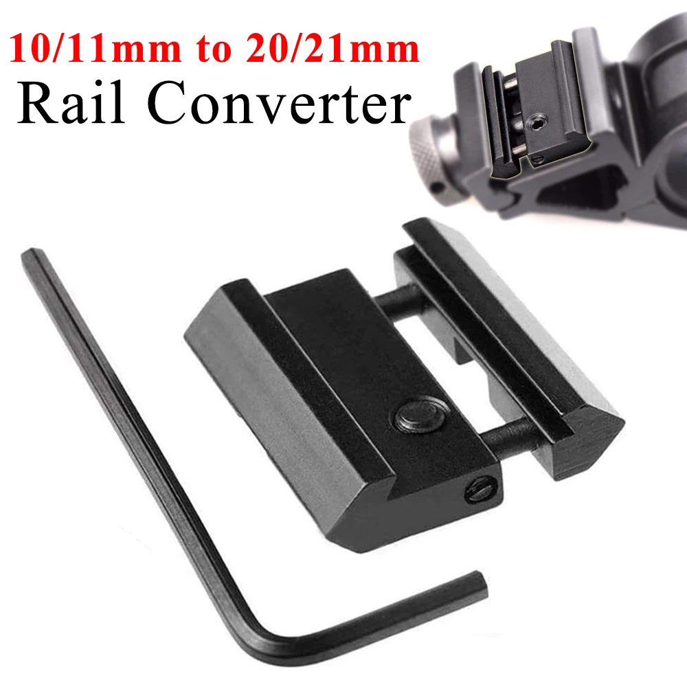 

11mm/10mm to 20mm/21mm Conversion Adapter Standard Weaver Rail Mount Hunting Gun Scope Mount Low Pro Snap-in Adaptor