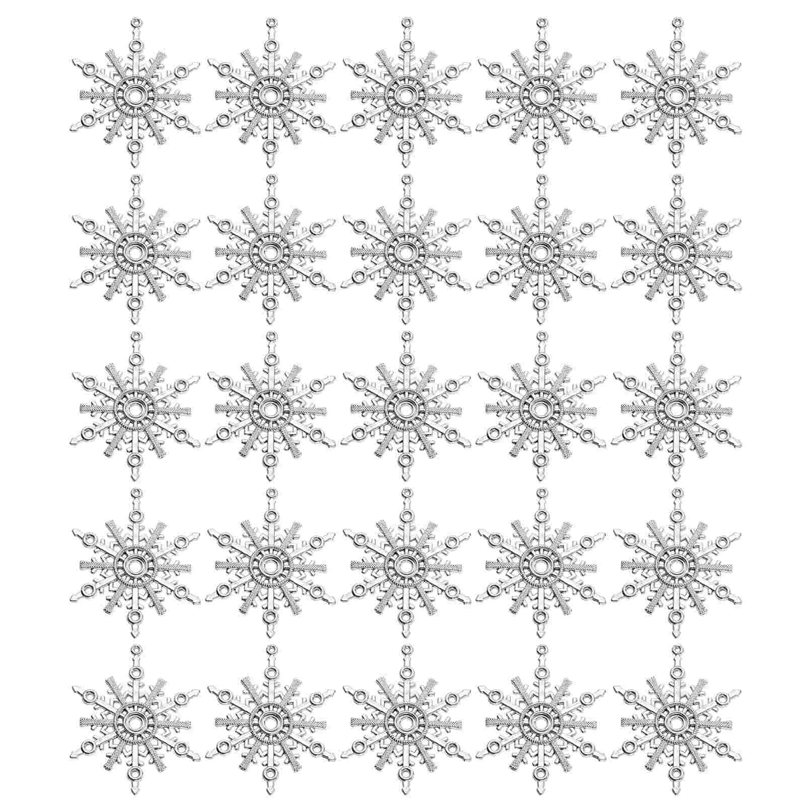 

Tree Decorationpendant Snowflake Hanging Christmastags Charms Ornaments Silver Cutouts Decorative Blank Gift Drawing Pendants