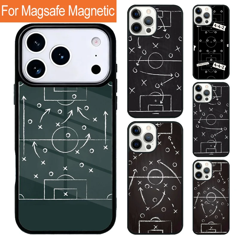 Фото Магнитный чехол для телефона Football Soccer Tactics Time для iPhone 17 Pro, 16, 15, 13, 12, 11 Pro Max, Air 14 Plus с поддержкой MagSafe №1