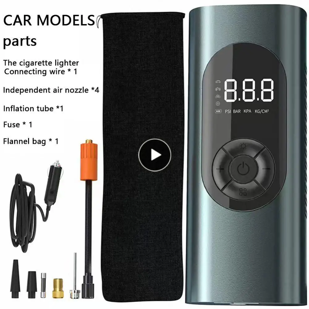 

With Digital Display Air Compressor 2000mah Electric Motorcycle Pump Air Compressor Portable Electric Car Inflator Pump Mini