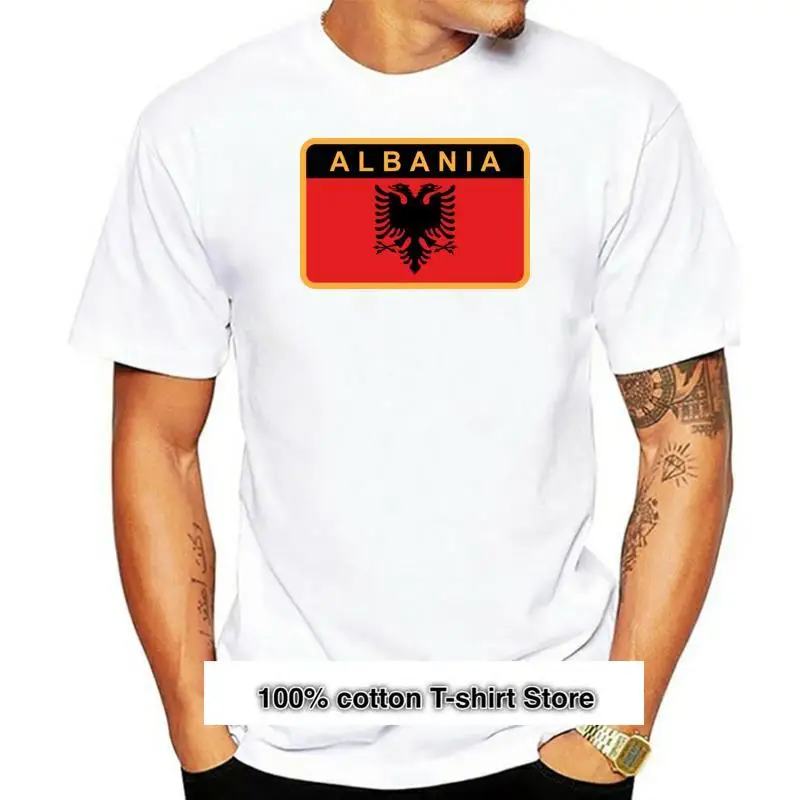 

Рубашка с эмблемой Албании для мужчин и женщин, унисекс, рубашка