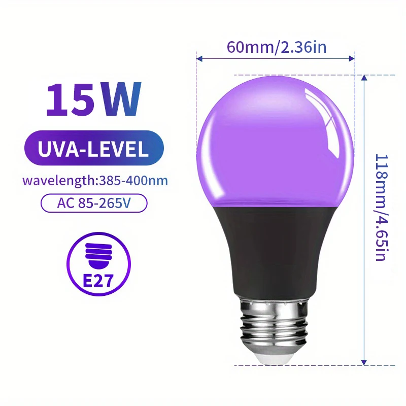 

Фиолетовая светодиодная лампа 12W 15W