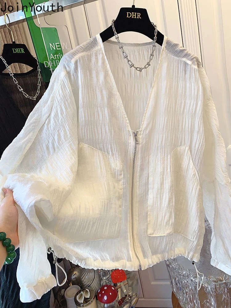 Женская винтажная куртка на молнии Тонкий Повседневный укороченный топ с