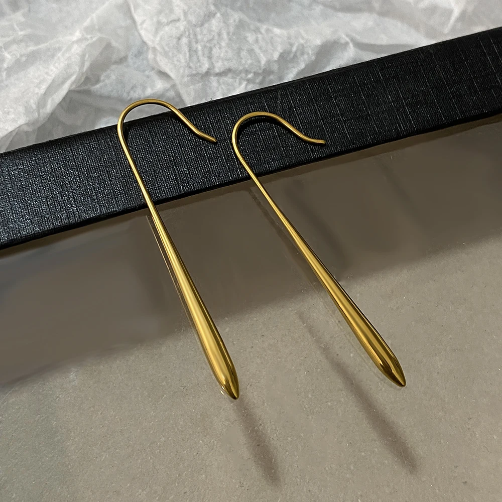 Greatera уникальные дизайнерские серьги из нержавеющей стали в форме капли воды для