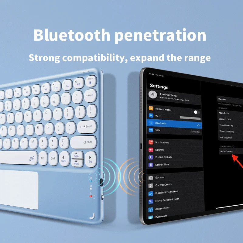 Для iPad клавиатура с тачпадом Bluetooth-совместимая Беспроводная для Xiaomi HuaWei Lenovo