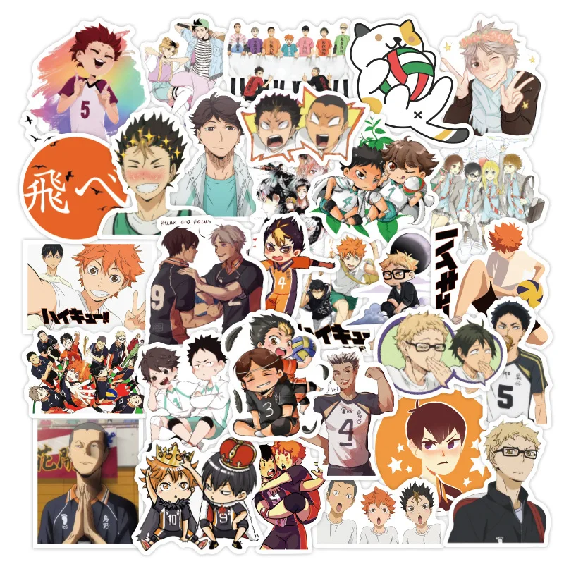 

10/50/Japan Anime Haikyuu Stickers Pack Vinyl Kawaii Cartoon for Skateboard Guitar Laptop Bicycle Decor Kids Waterproof Sticker