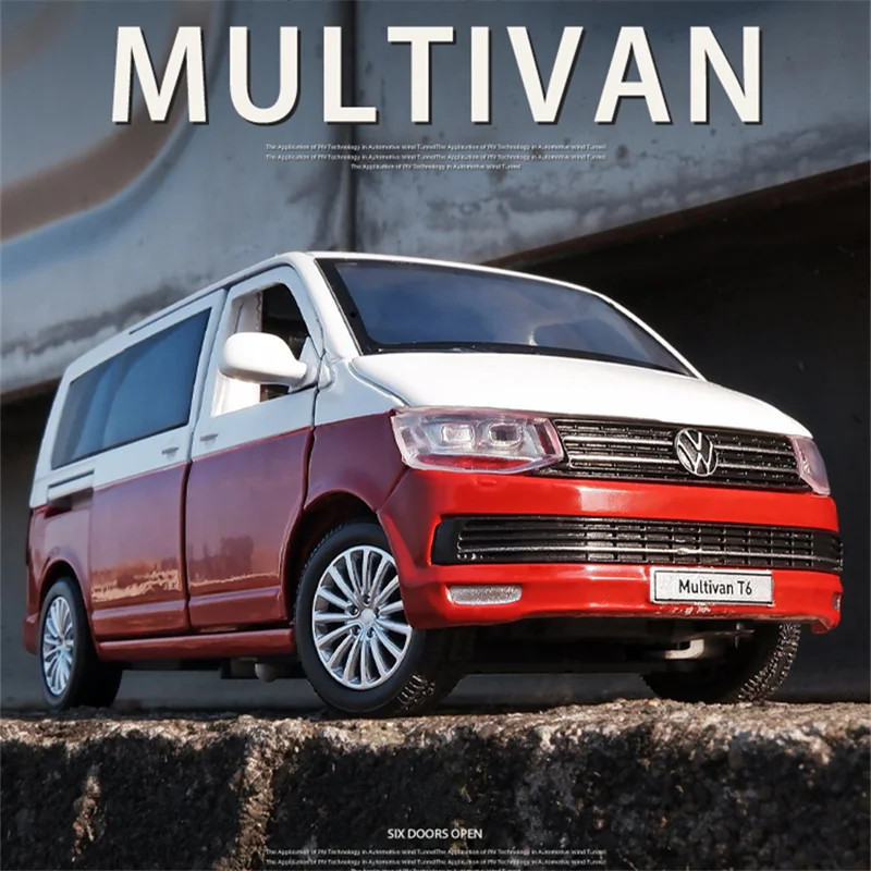 

1:32 Volkswagen Multivan T6 MPV модель автомобиля из сплава, металлические игрушечные автомобили, модель автомобиля, имитация звука светильник, задний подарок для детей