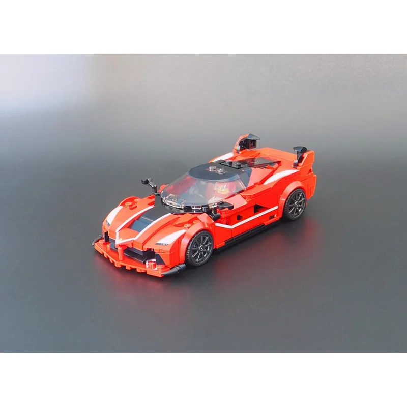 Фото 347 деталей MOC, модель строительного блока City Speed, красный спортивный автомобиль FXX K 8, ширина шпильки для мальчиков, взрослых, детей, рождественский подарок №2
