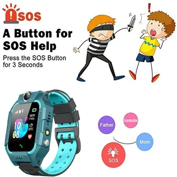new kids smart watch sim kids smart watch sos call phone camera voice chat photo waterproof boy girl gift free global shipping