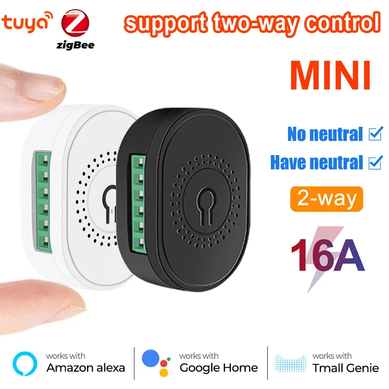 

Мини-переключатель Tuya ZigBee 3,0, 16 А, с нулевым проводом