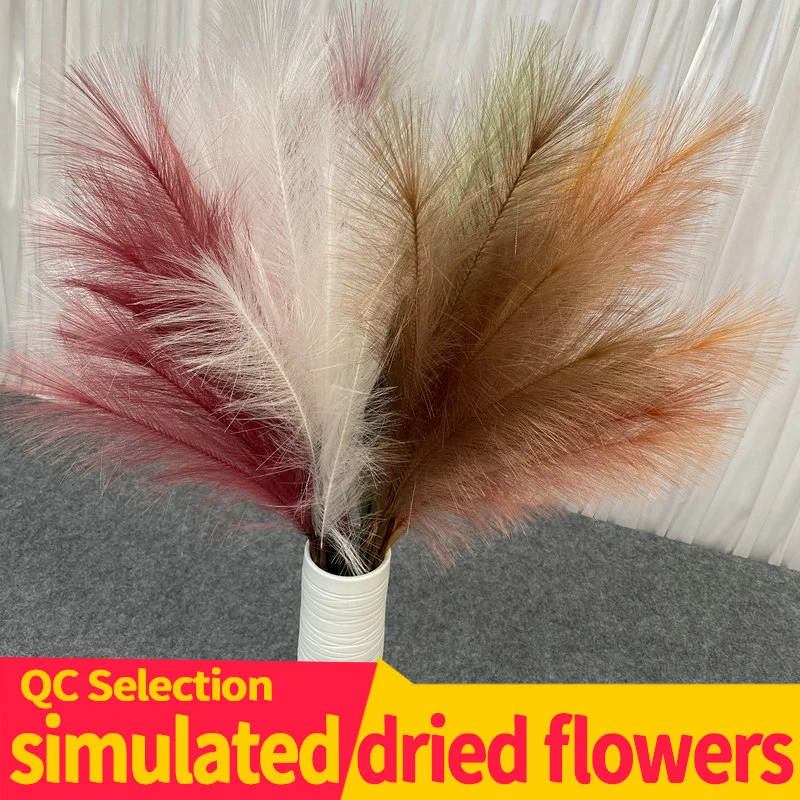 

Fake flower 7-fork feather phoenix tail wedding fluff peacock grass road lead decorative reed fake feather