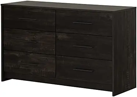 

6-Drawer Double Dresser, Rubbed Black