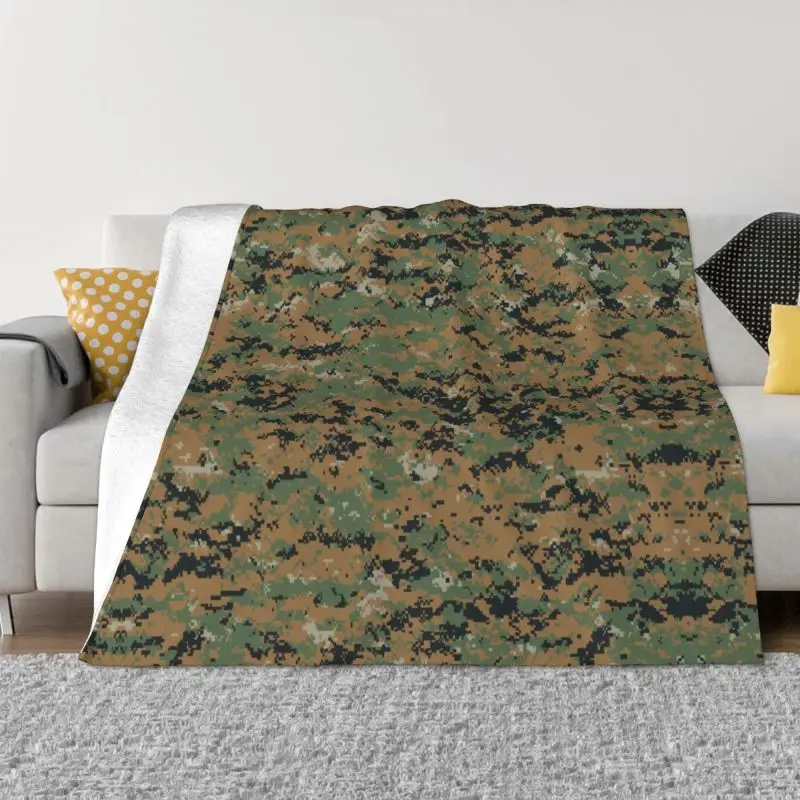 

Marpat Military Army Camo Throw Blanket Sofa Fleece Warm Flannel Woodland Camouflage Blankets for Bedroom Home Sofa Bedspreads