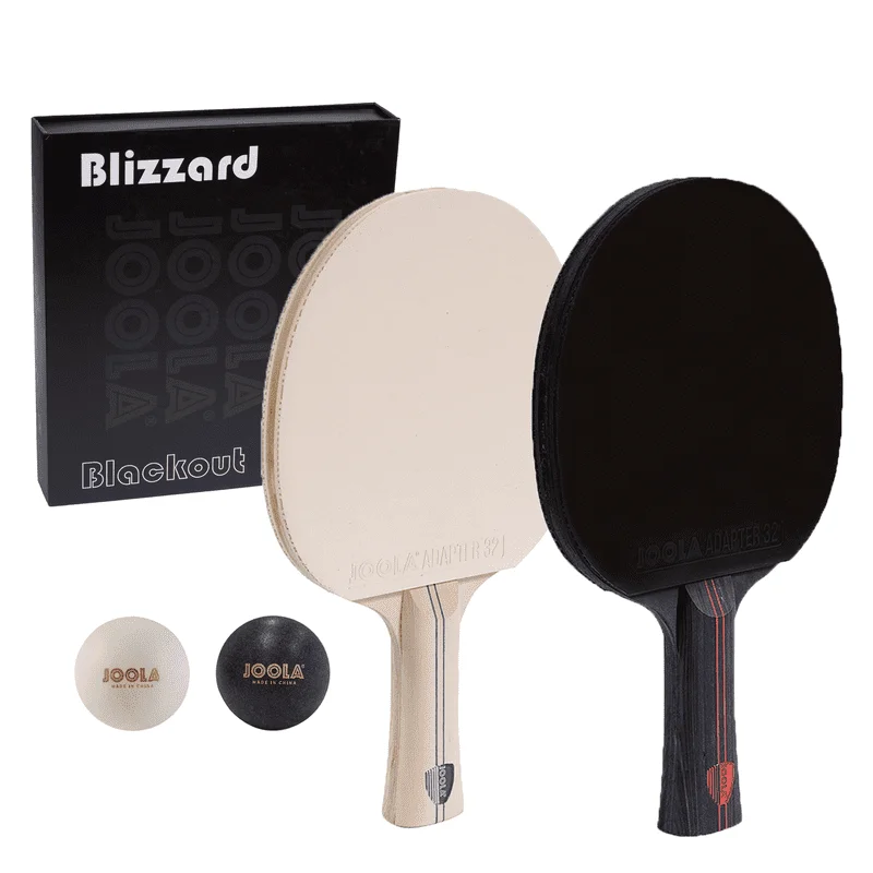 

Blizzard and Blackout Competition Table Tennis Racket Set with Carrying Case