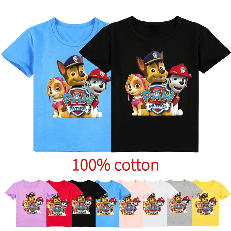 

Paw Patrol Kids Casual Print Summer Short Sleeve T-Shirt Cotton Comfortable