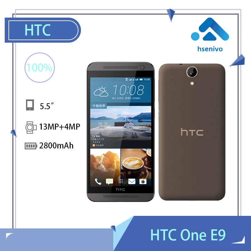 HTC One E9 Refurbished-Original Octa-core 5.5 Inch 16GB 2GB RAM 13.0MP LTE 4G LED flash NFC FDD Dual SIM Original Phone