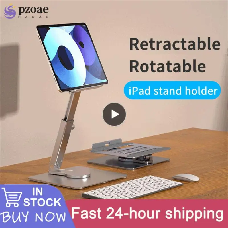 

360 Degrees Turntable Riser Bracket Foldable Ergonomic Desktop Support Rotating Hollow Design Notebook Stand Base For Iphone