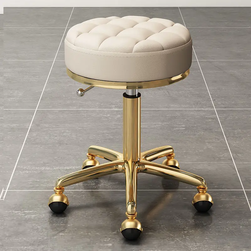 

Modern Hairdressing Stool Beauty Nail Salon Furniture Barber Shop Swivel Work Chairs Haircut Make Up Pulley Gold Bench Lifting