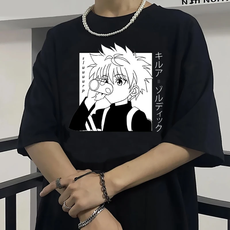 

Japanese Anime Hunter X Hunter T Shirt Men Kawaii Cartoon Gothic Killua Graphic Tees Harajuku Tops Unisex T-shirts Male Clothes