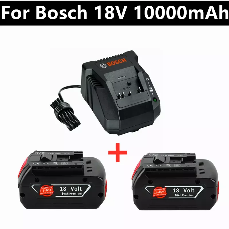 

Зарядное устройство для электродрели Bosch, 18 в, 10000 мАч, литий-ионный аккумулятор BAT609, BAT609G, BAT618, BAT618G, BAT614, 2607336236, зарядное устройство