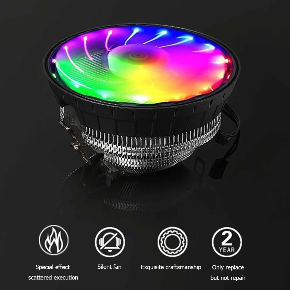 

Aluminum Colorful Luminous CPU Cooler Cooling Fan 3 Pin PC Computer Quiet Radiator for AMD 775/115