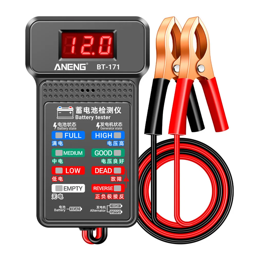 

LED Digital Car Battery Tester 12V Auto Battery Analyzer Charging Cranking System Tester Car Battery Checker Diagnostic Tool
