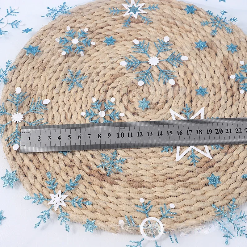 0 5/1/2 ярдов Рождественская ткань с принтом снежинок и золотой сеткой для