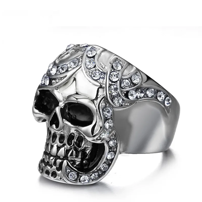 

Skull Punk Index Finger Ring Fashion Rings Men's Stainless Steel Rings Size 11 Jewelry Wholesale Engagement Rings for Women