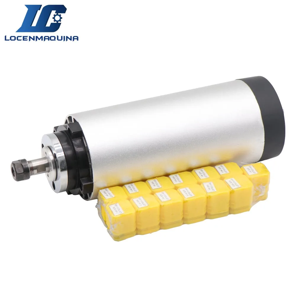 

1.5KW CNC Air Cooling Spindle Kit 1.5KW AC220V Air Cooled Spindle Motor+ 13 Pieces ER11 Collets Inner Diameter 1-7mm