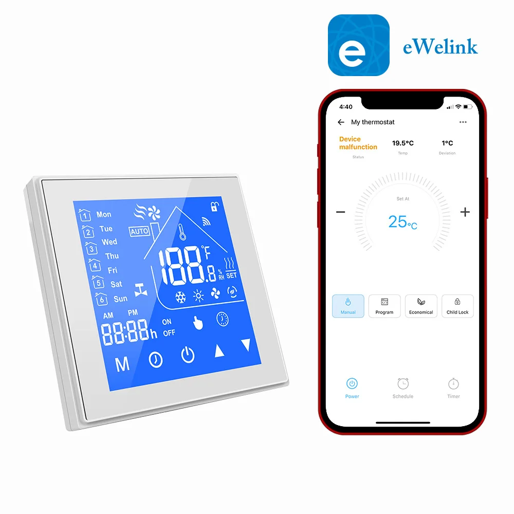 

Ewelink WiFi Smart Thermostat Temperature Controller LCD Display Week Programmable for Water/Gas Boiler Support Alexa Google