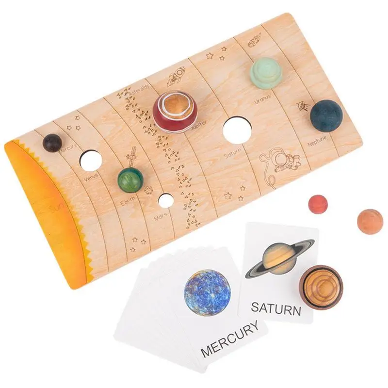

Solar System Model Wooden Nine Planets Model Science Astronomy Learning Toys Space Planet Crafts Astronomy Stem Toy Gift for Kid