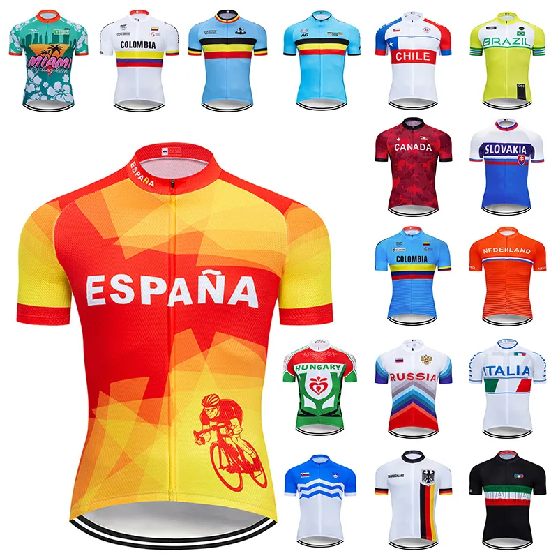 

Summer 2022 National Team Cycling Jersey Mtb Uniform Mens Short Ropa Ciclismo Bicycle Clothing Quick Dry Bike Clothes Wear
