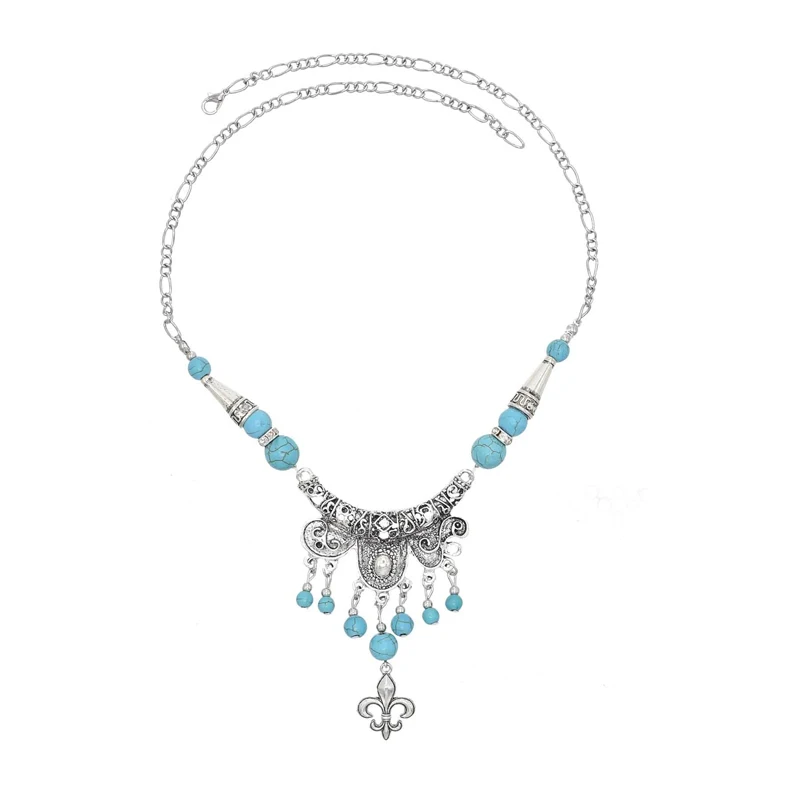 Этническое женское Оригинальное винтажное ожерелье с бусинами и кисточками