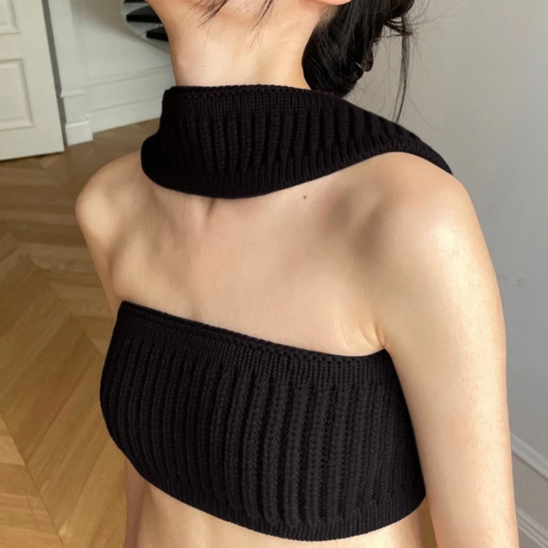 

Knitted Summer Basic Crop Tops Blue Casual Streetwear Mini Vest Women Clothes Beach Vacation Tank Top Y2K 2022