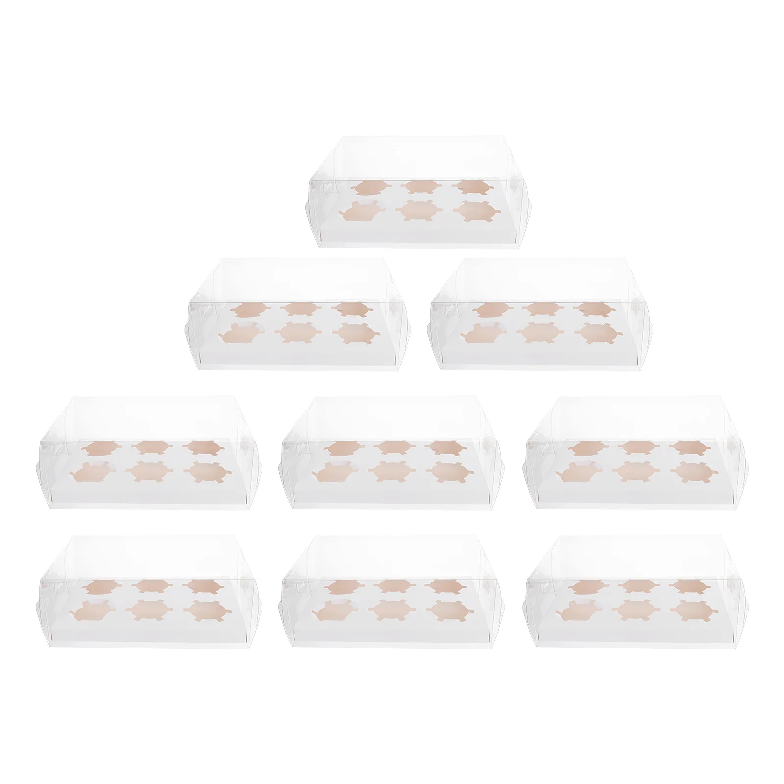 

10Pcs Clear Dessert Boxes Cupcake Packing Boxes Bakery Cake Wrapping Boxes