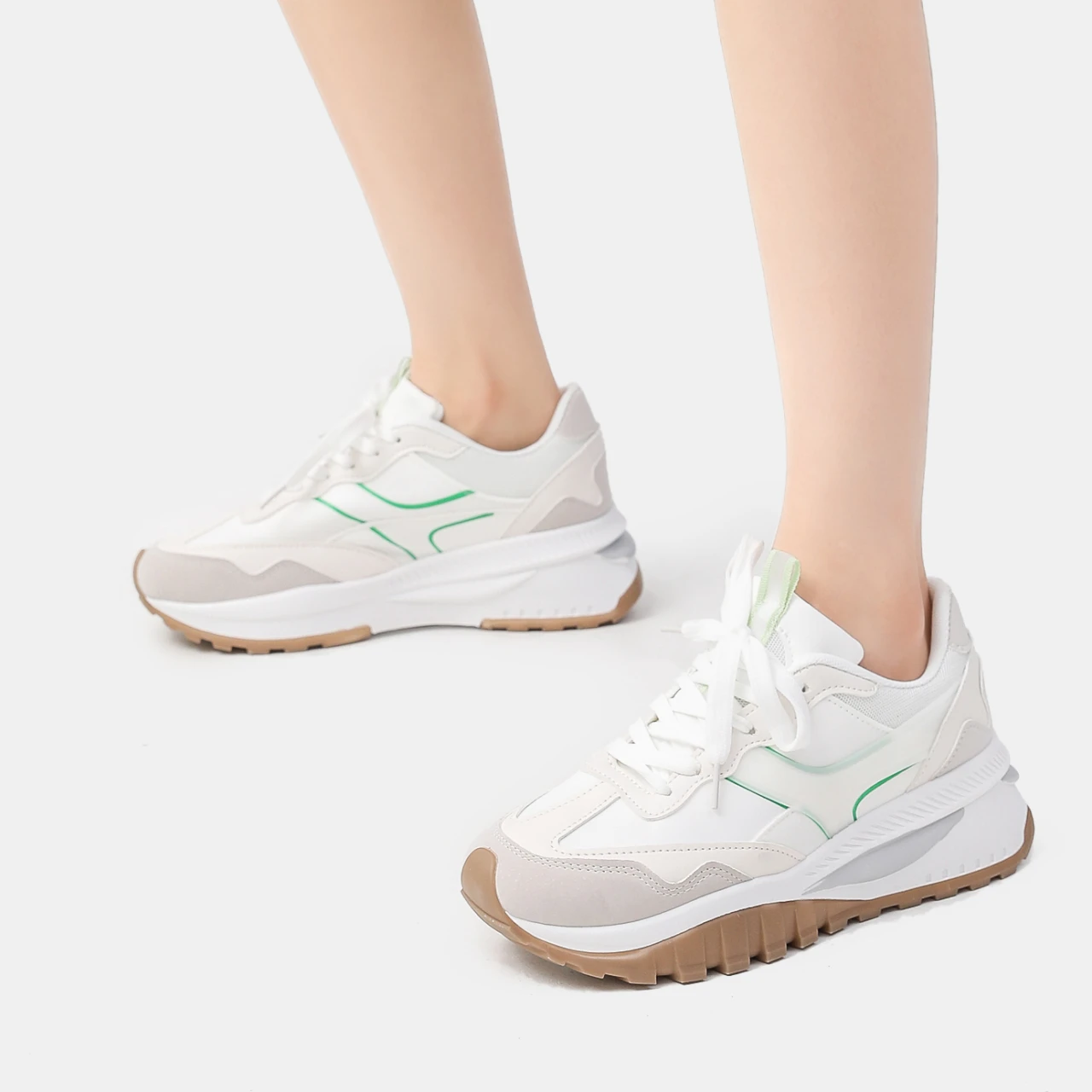 

2022 New Women's Sneakers Lace Up Wedge Heel Vulcanized Shoes Platform Tennis Female Shoes Outdoor Leisure