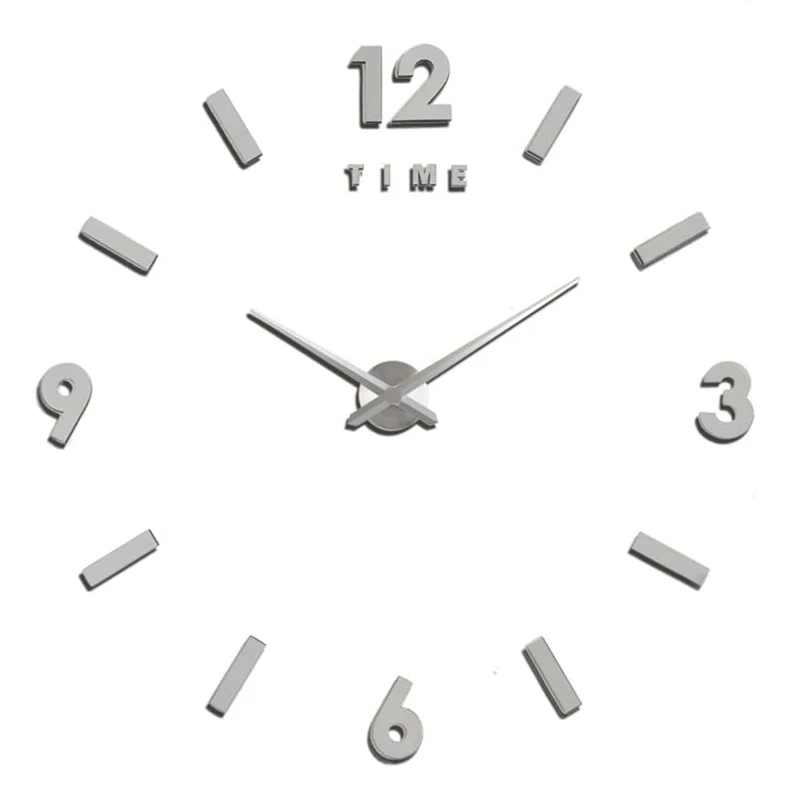 

Wall Clock , Very Quiet 3D Mirror Design, Self-Adhesive, Modern, Acrylic, Arabic Numerals Decoration For Bedroom, Office