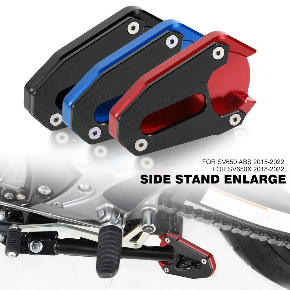 

For SUZUKI SV650X 2018-2022 Motorcycle Side Stand Extension Kickstand Plate Enlarger Support Extension SV650 ABS 2015-2022