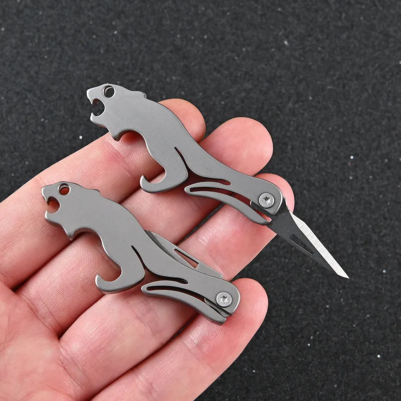 

Titanium alloy Crowbar Multi-function Creative Pocket EDC Bottle Opener Self-defense Outdoor Camping Hiking Gear Tools