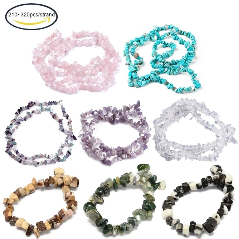 

320PCS 4x4x2mm Natural Rose Quartz Stone Bead Strands Chip Misty Rose Hole: 1mm For Jewelry Bracelet Earrings Making