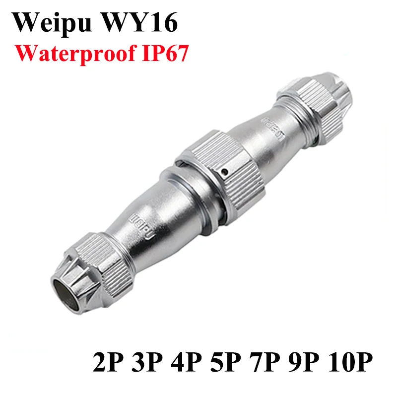 

Weipu WY16 Industrial Waterproof Aviation Female Socket Male Plug Connector Fixed And Movable Power Adapter 2 3 4 5 7 9 10 Pin