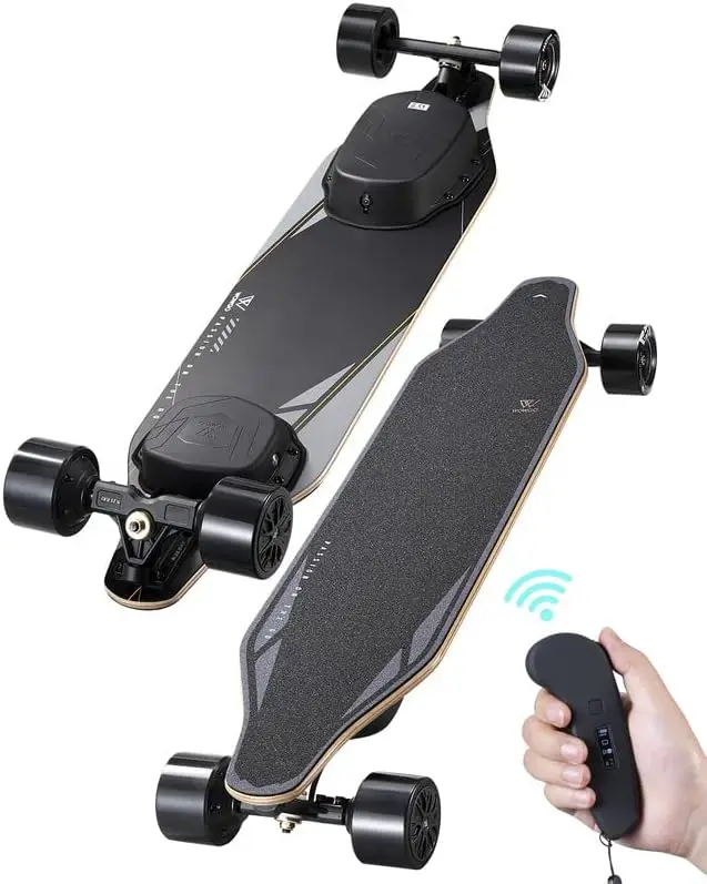 

Skateboard with Top Speed 29MPH Dual 550W Motors E Longboard for Beginners Adults Commute Trip, 90mm Wheels Skateboards with 14.