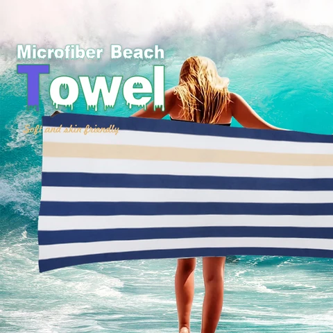Быстросохнущее пляжное полотенце Waveboha из микрофибры