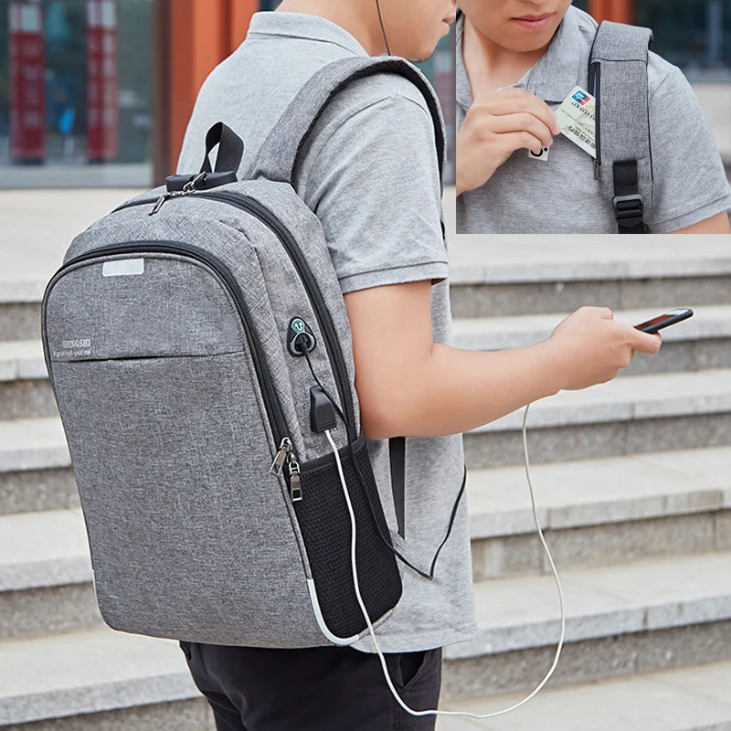 Мужской USB Противоугонный Большой Вместительный повседневный рюкзак для