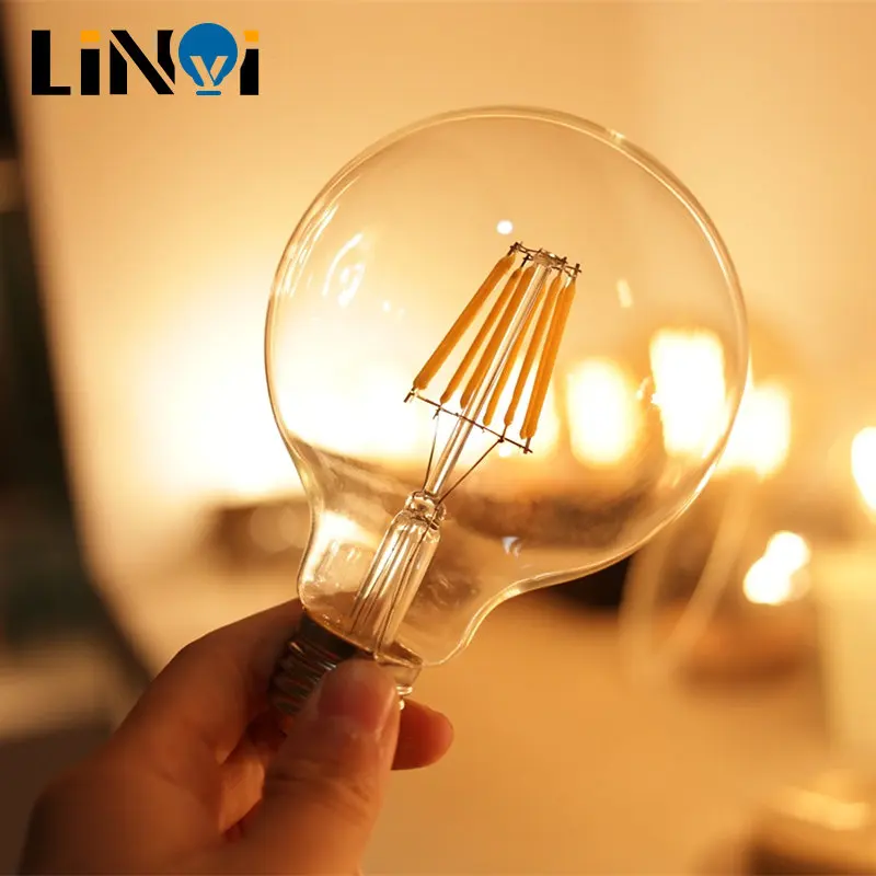 

Edison G80 G95 G125 Big Global Light Bulb Led Filament Bulb 4W 6W 8W Filament Bulb E27 Glass Indoor Lamps AC220V