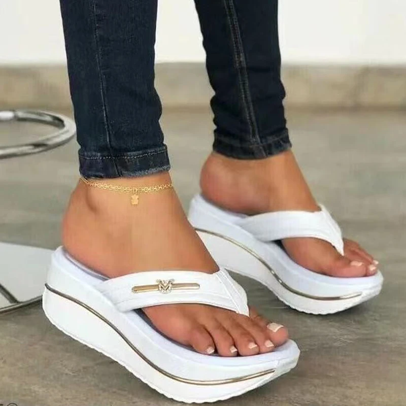 

Summer Women Slippers Wedges Flip Flops Rome Shoes 2022 New Flats Causal Ladies Beach Slingback Slides Walking Shoes Zapatos