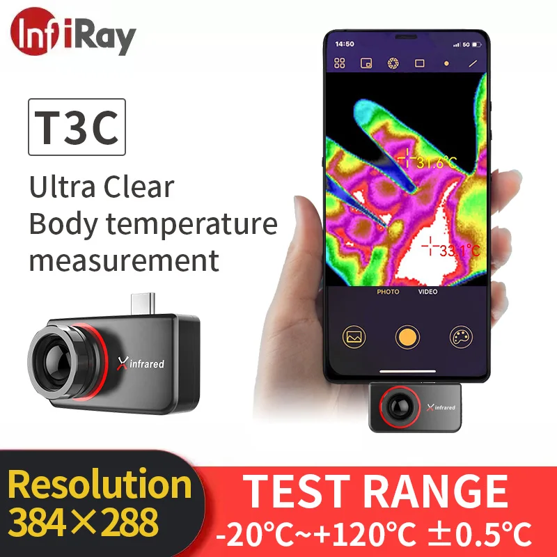 

Xinfrared InfiRay Official T3C Smart Phones Thermal Camera Imager Imaging Infrared Camera for Andriod Type C Thermal Imager