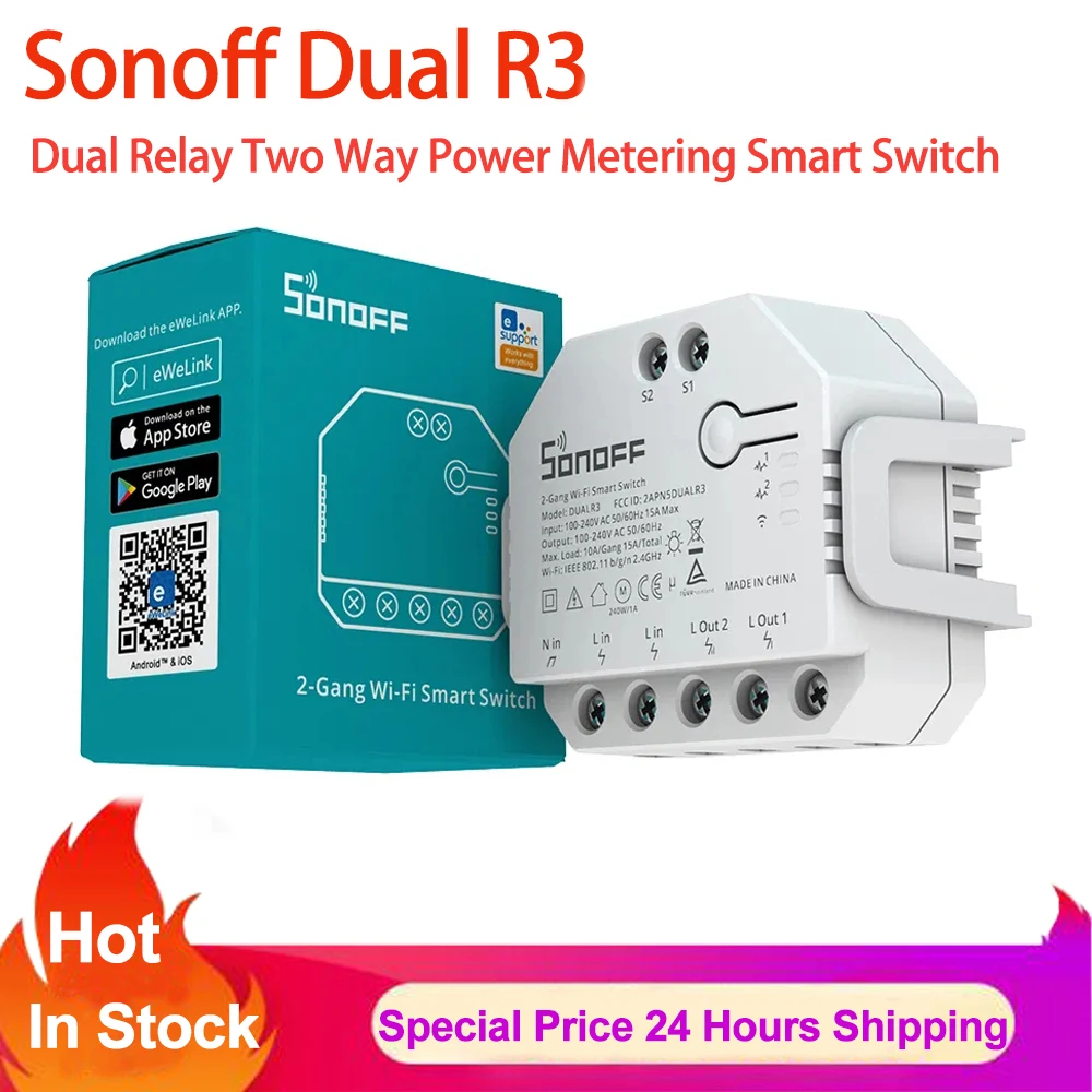 Смарт-переключатель SONOFF Dualr3 с поддержкой Wi-Fi